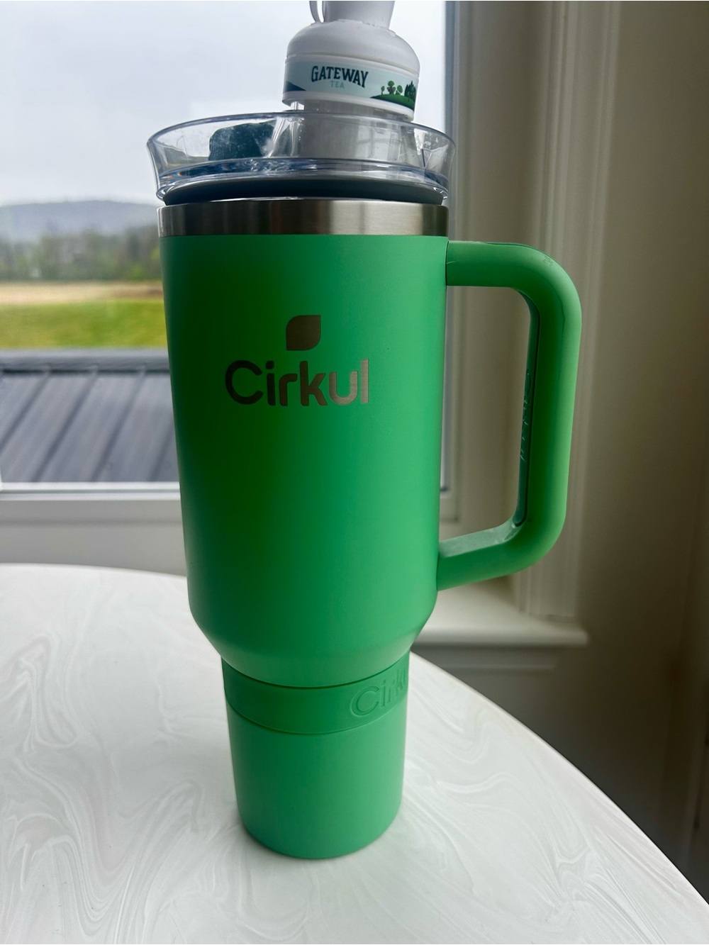 Cirkul Green Insulated Travel Mug with Handle 40oz. USED ONCE